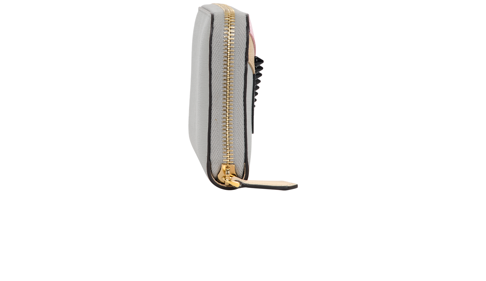 Fendi Monster Long Wallet, &pound;220, Accessories, Grey/Pink, Leather, Side view
